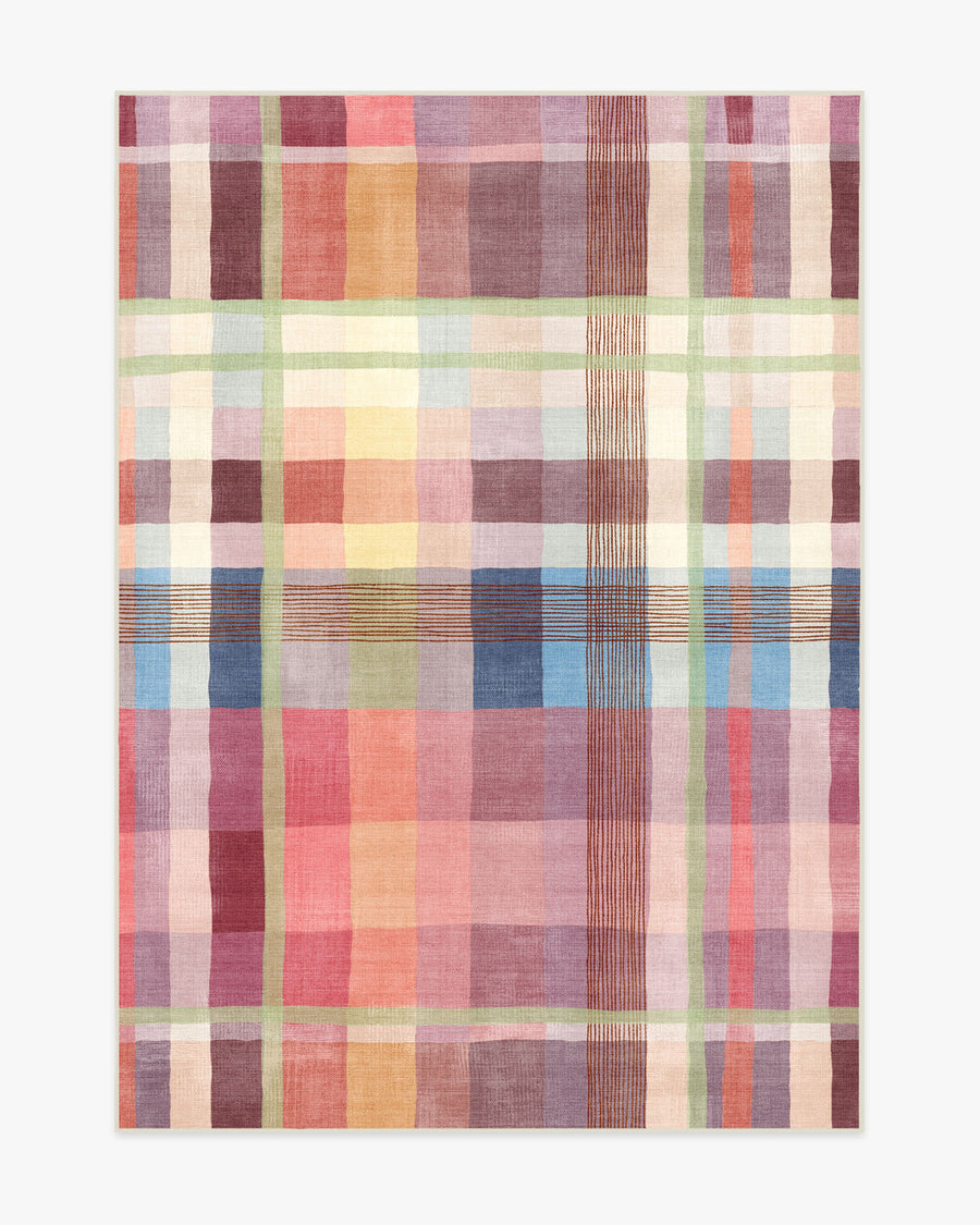 Margot Plaid Berry — Halı, Çok Renkli, AREA, beyaz zemin, 5x7