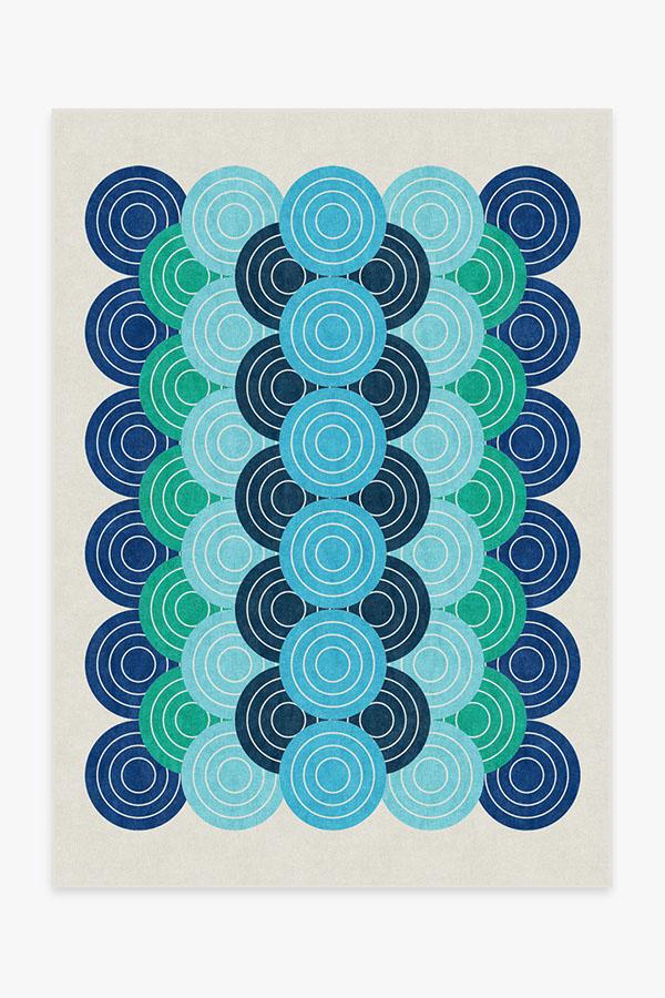Biba — Halı, Mavi Yeşil, AREA, beyaz zemin, 5x7