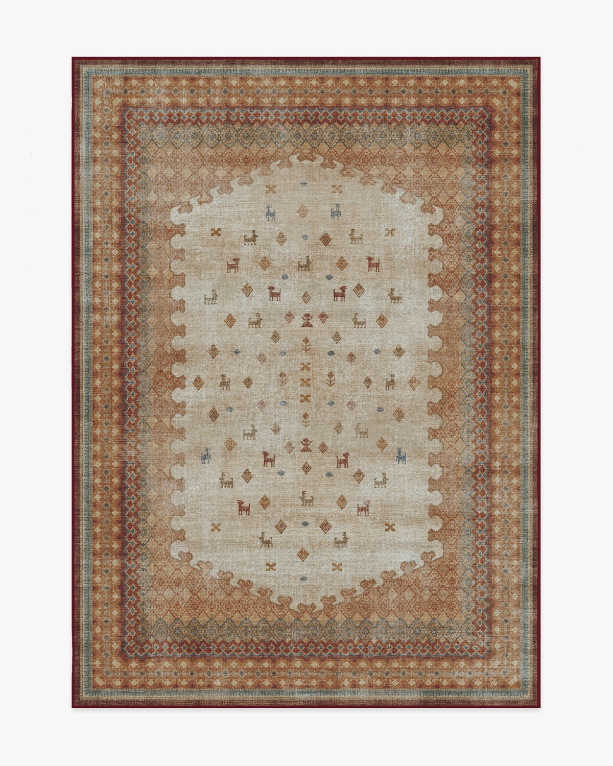 Mitra — Halı, Çok Renkli, AREA, beyaz zemin, 5x7