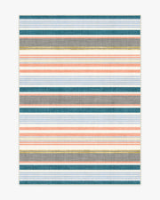 Tropez Stripe — Halı, Turkuaz Çok Renkli, AREA, beyaz zemin, 5x7