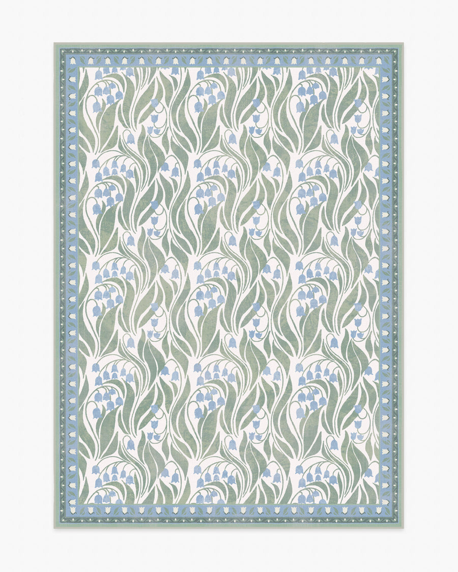 Lila — Halı, Fildişi ve Soft Mavi, AREA, beyaz zemin, 5x7