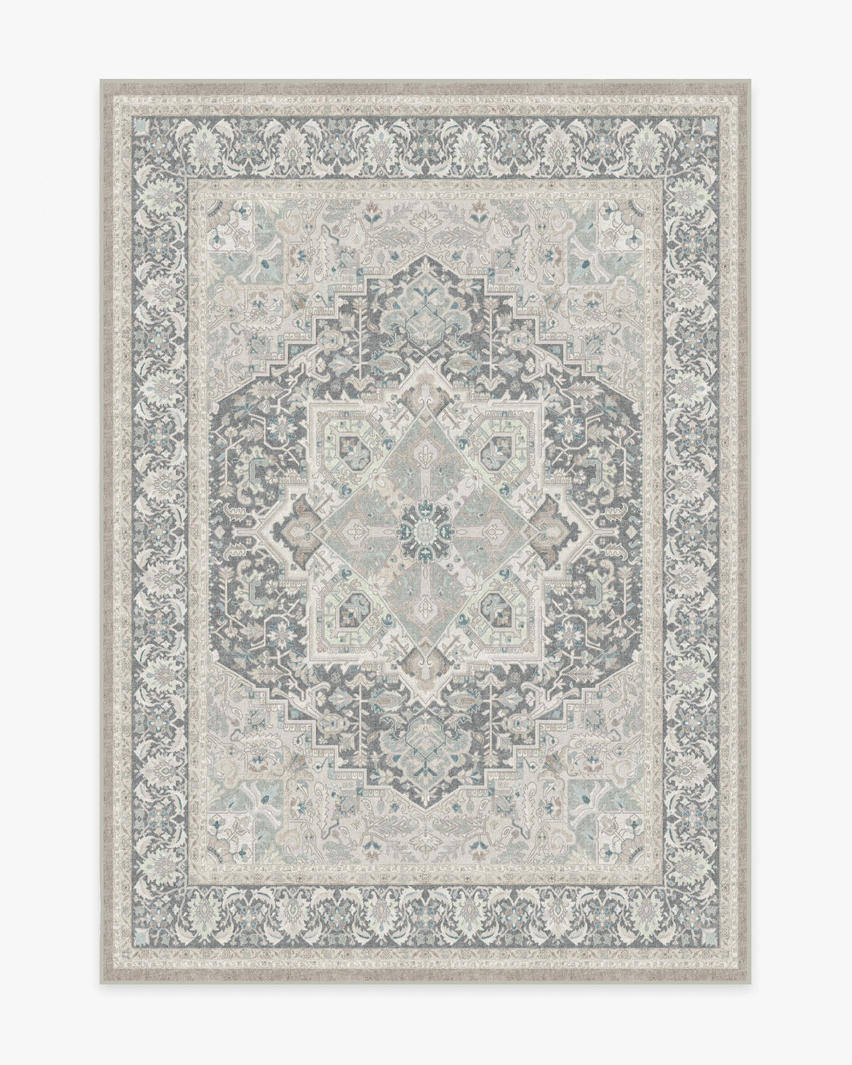 Hendesi Heriz — Halı, Abalone, AREA, beyaz zemin, 5x7