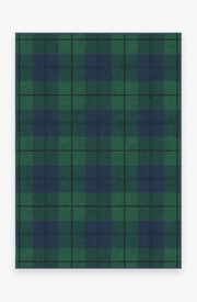 Buffalo Plaid — Halı, Plaid Yeşil ve Mavi, AREA, beyaz zemin, 5x7