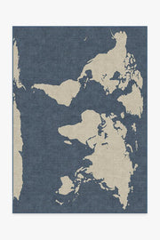 World Map — Halı, Mavi, AREA, beyaz zemin, 5x7