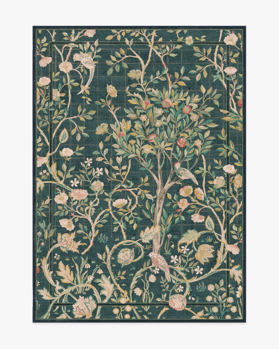 Morris And Co Melsetter — Halı, Turkuaz Yeşil, AREA, beyaz zemin, 5x7