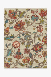 Frida Floral — Halı, Doğal, AREA, beyaz zemin, 5x7