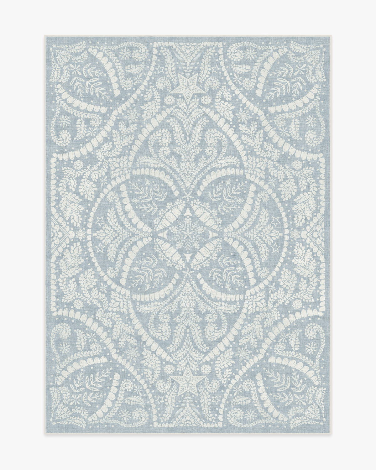 Winter Medallion — Halı, Dusty Mavi, AREA, beyaz zemin, 5x7