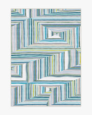 Riviera — Halı, Turkuaz, AREA, beyaz zemin, 5x7