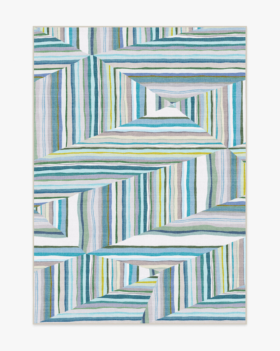 Riviera — Halı, Turkuaz, AREA, beyaz zemin, 5x7