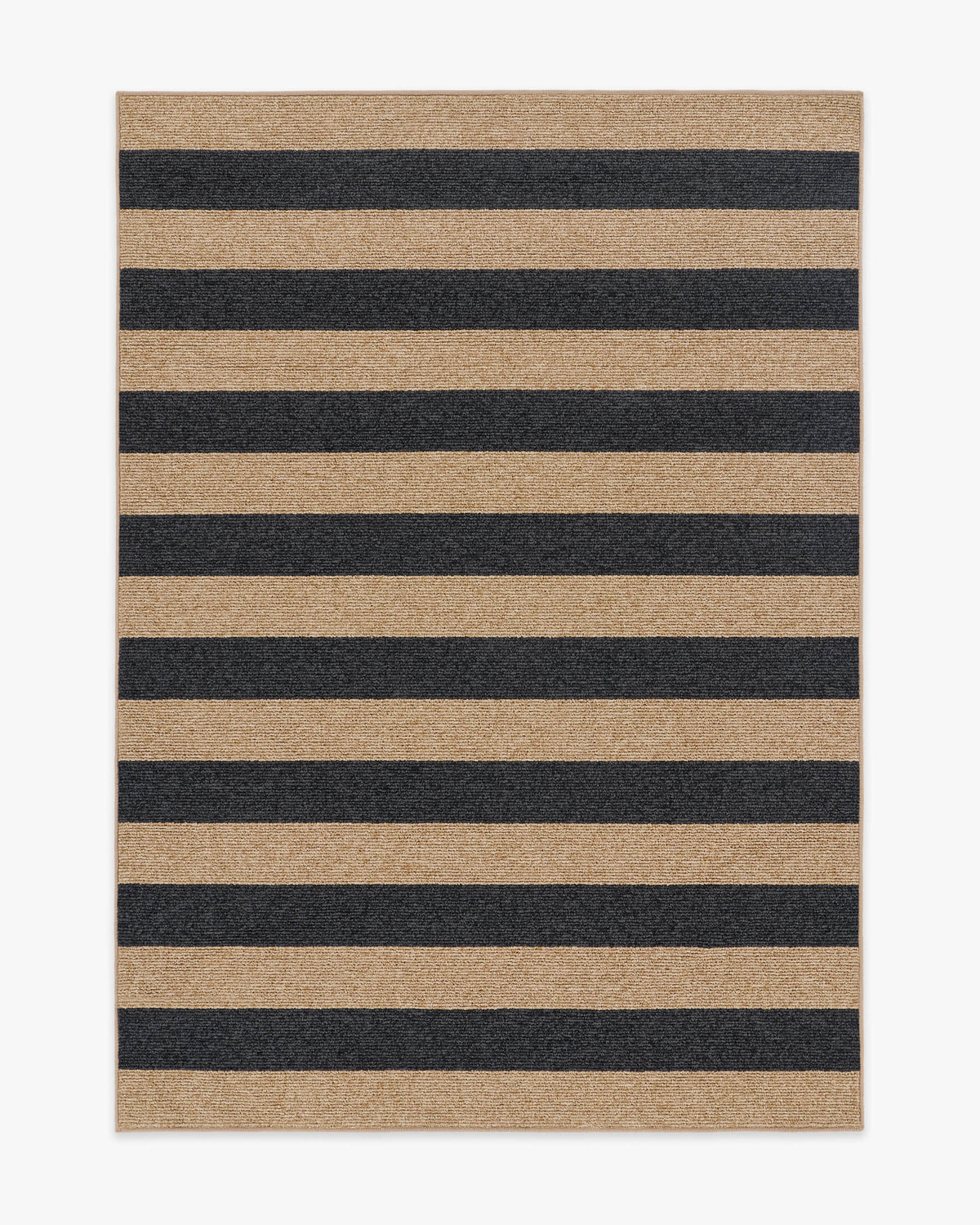Nolan Bold Stripe Natural Black Performance Weave — Halı, Siyah, AREA, beyaz zemin, 5x7