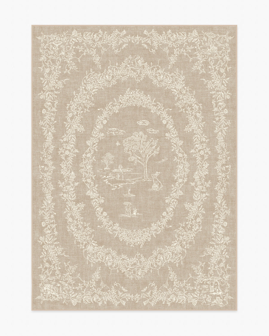 Bashful Bunny Toile — Halı, Doğal, AREA, beyaz zemin, 5x7