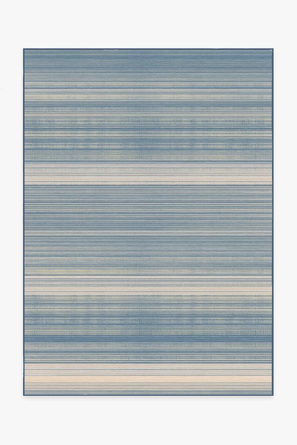 Coastal Linear Stripe — Halı, Arduvaz, AREA, beyaz zemin, 5x7