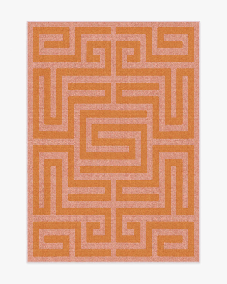 Maze — Halı, Pembe Turuncu, AREA, beyaz zemin, 5x7