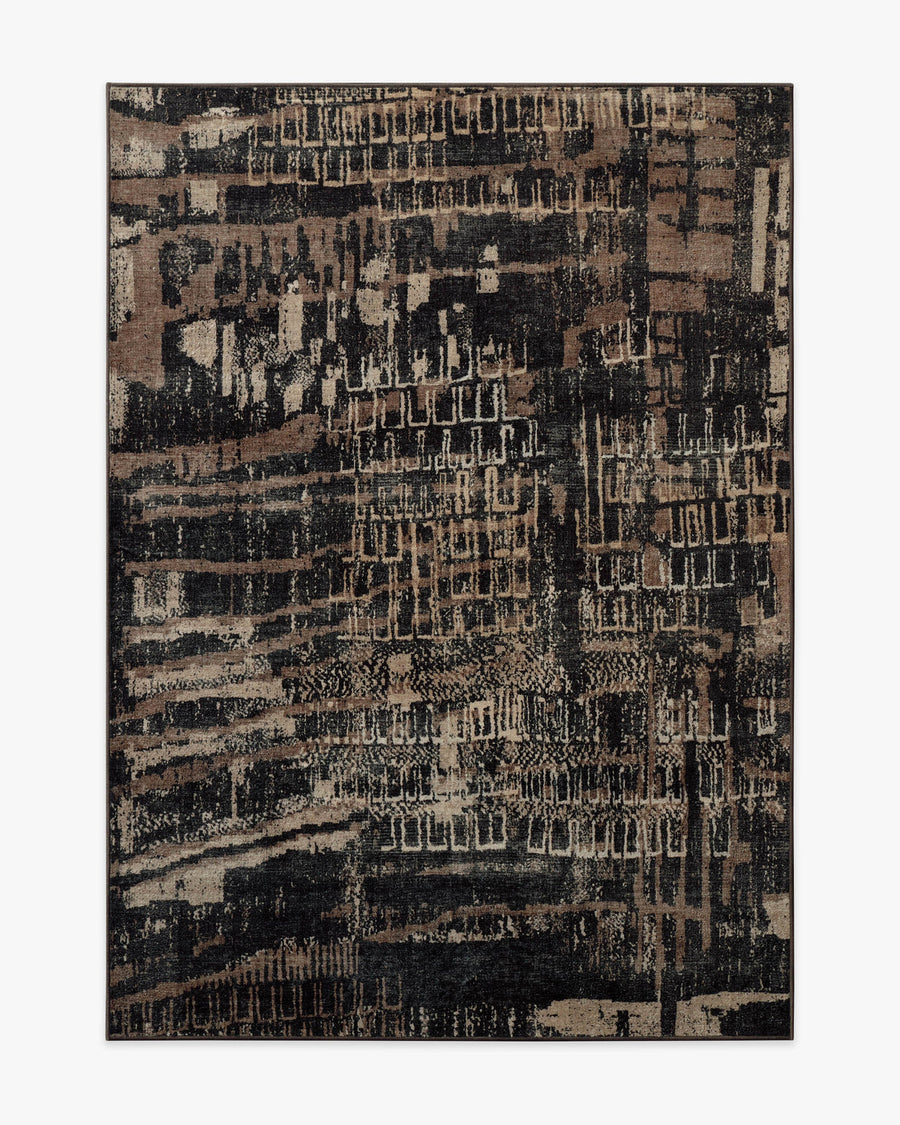 Ourea — Halı, Koyu Ahşap, AREA, beyaz zemin, 5x7