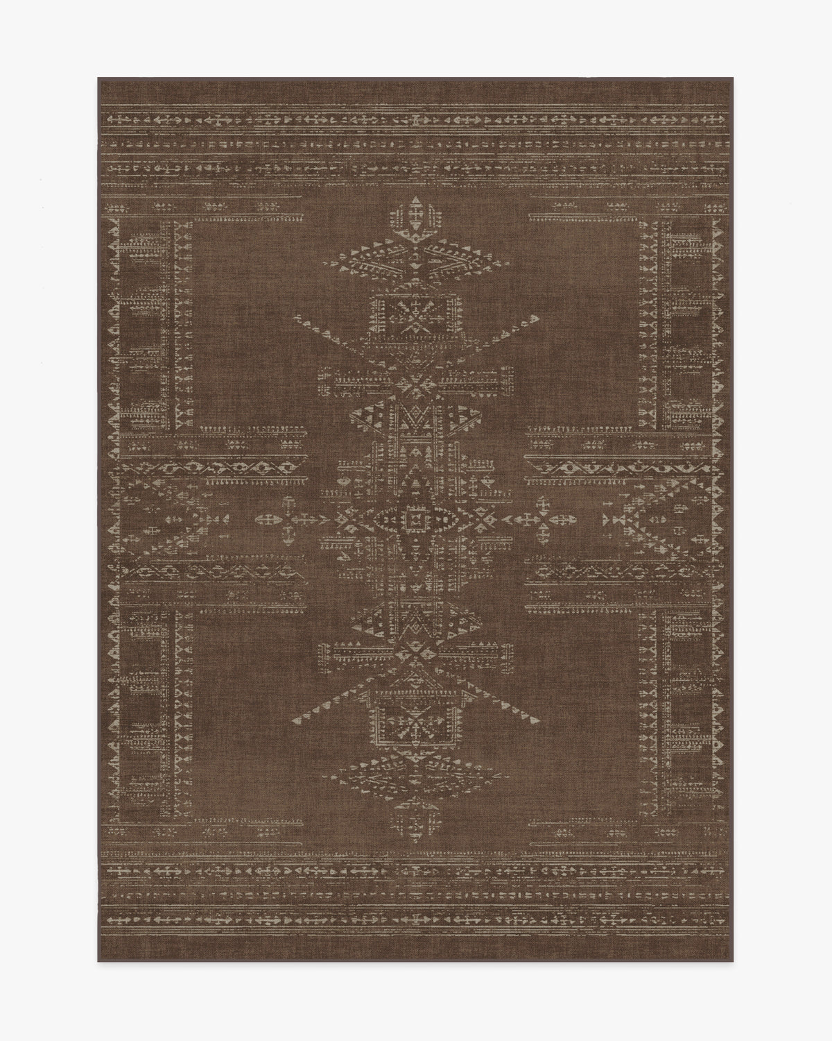 Amira — Halı, Kahverengi, AREA, beyaz zemin, 5x7
