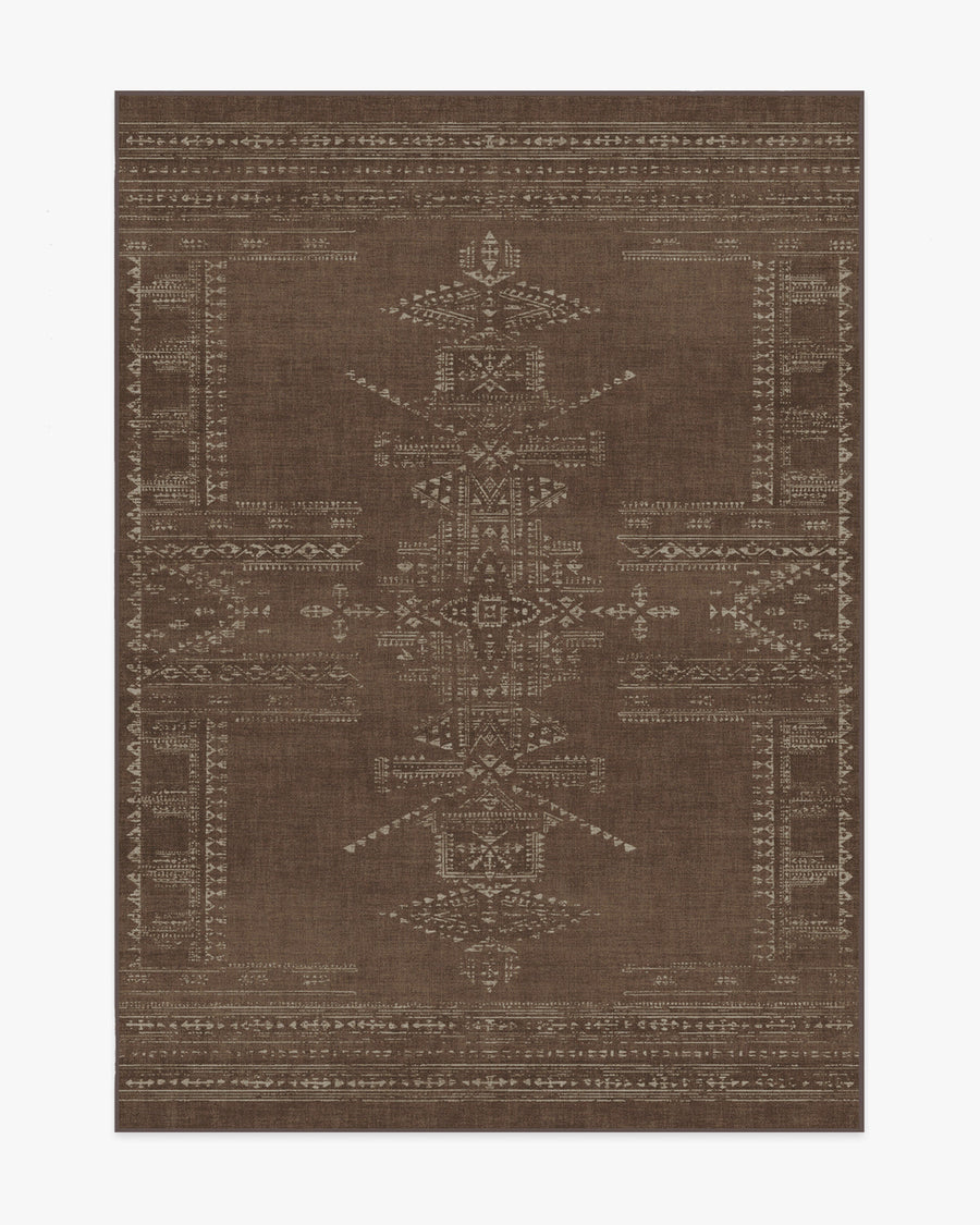 Amira — Halı, Kahverengi, AREA, beyaz zemin, 5x7