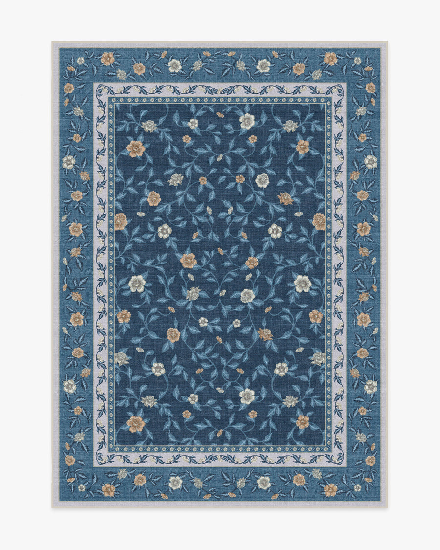 Della — Halı, Mavi Fildişi, AREA, beyaz zemin, 5x7