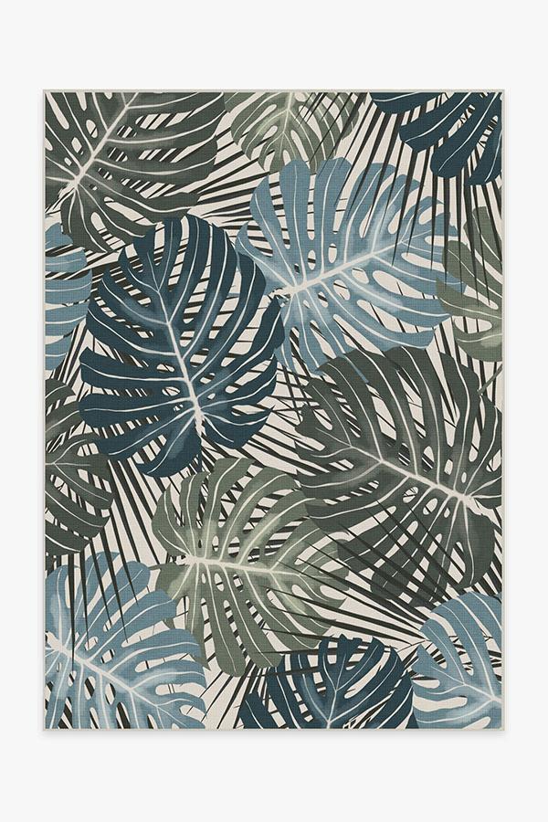 Monstera — Halı, Yeşim, AREA, beyaz zemin, 5x7