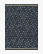Harlequin Trellis — Halı, Doğal Lacivert, AREA, beyaz zemin, 5x7