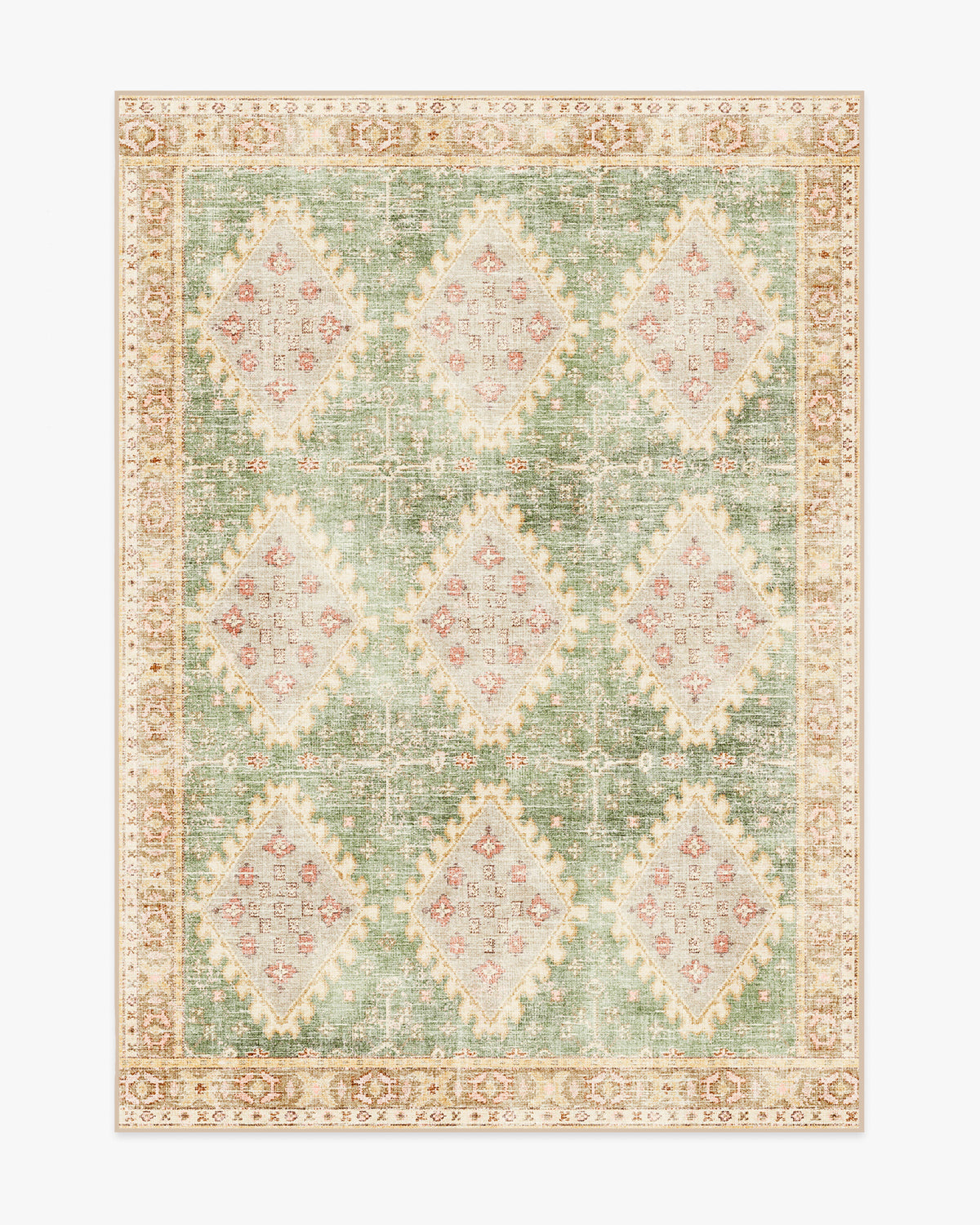 Zosia — Halı, Adaçayı Altın, AREA, beyaz zemin, 5x7