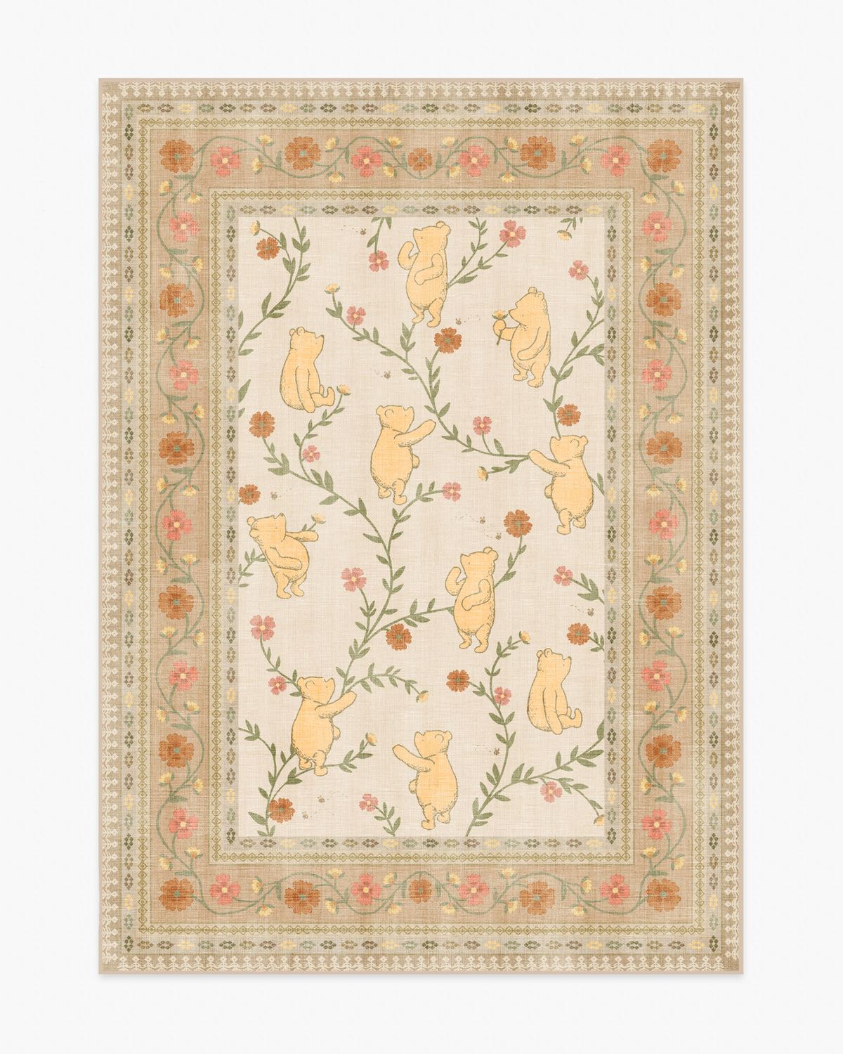 Poohs Meadow — Halı, Krem Çok Renkli, AREA, beyaz zemin, 5x7
