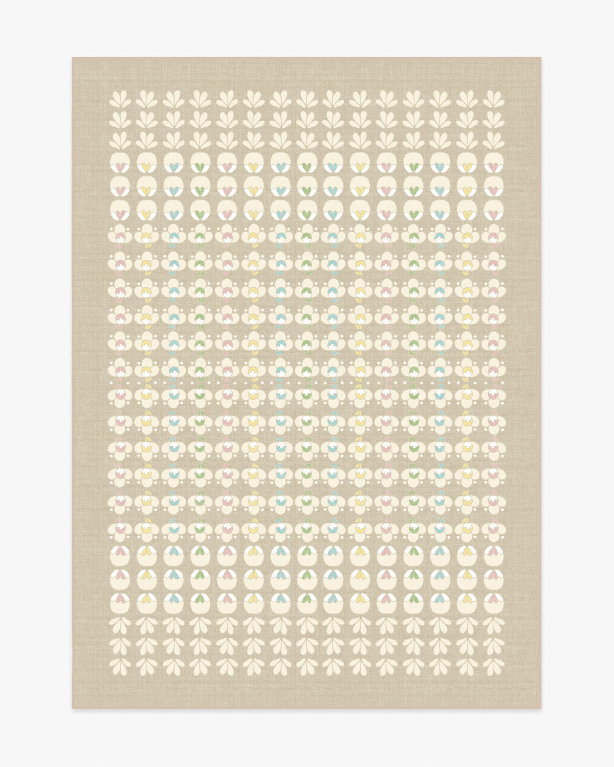 Ditzy Daisy — Halı, Nötr, AREA, beyaz zemin, 5x7