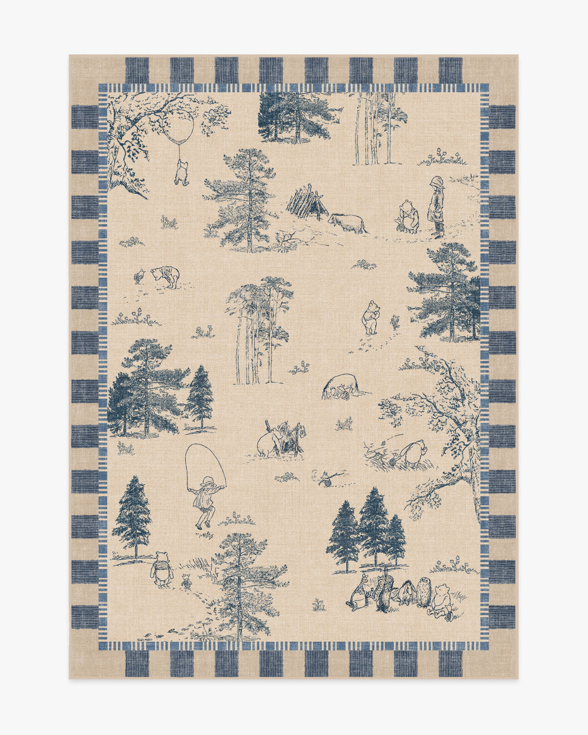 Storybook Grove — Halı, Doğal ve Mavi, AREA, beyaz zemin, 5x7
