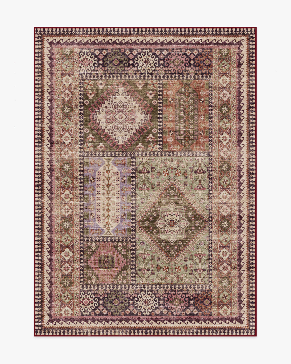 Rumi — Halı, Leylak Zeytin, AREA, beyaz zemin, 5x7