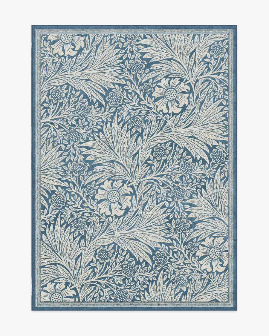 Morris And Co Marigold — Halı, Mavi, AREA, beyaz zemin, 5x7
