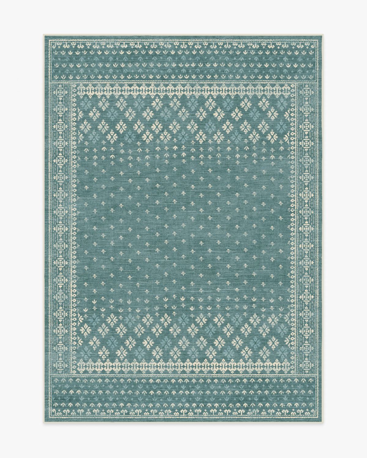 Fernanda — Halı, Arduvaz Mavisi, AREA, beyaz zemin, 5x7