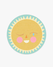 Hello Sunshine — Halı, Sarı, ROUND, beyaz zemin, 6R