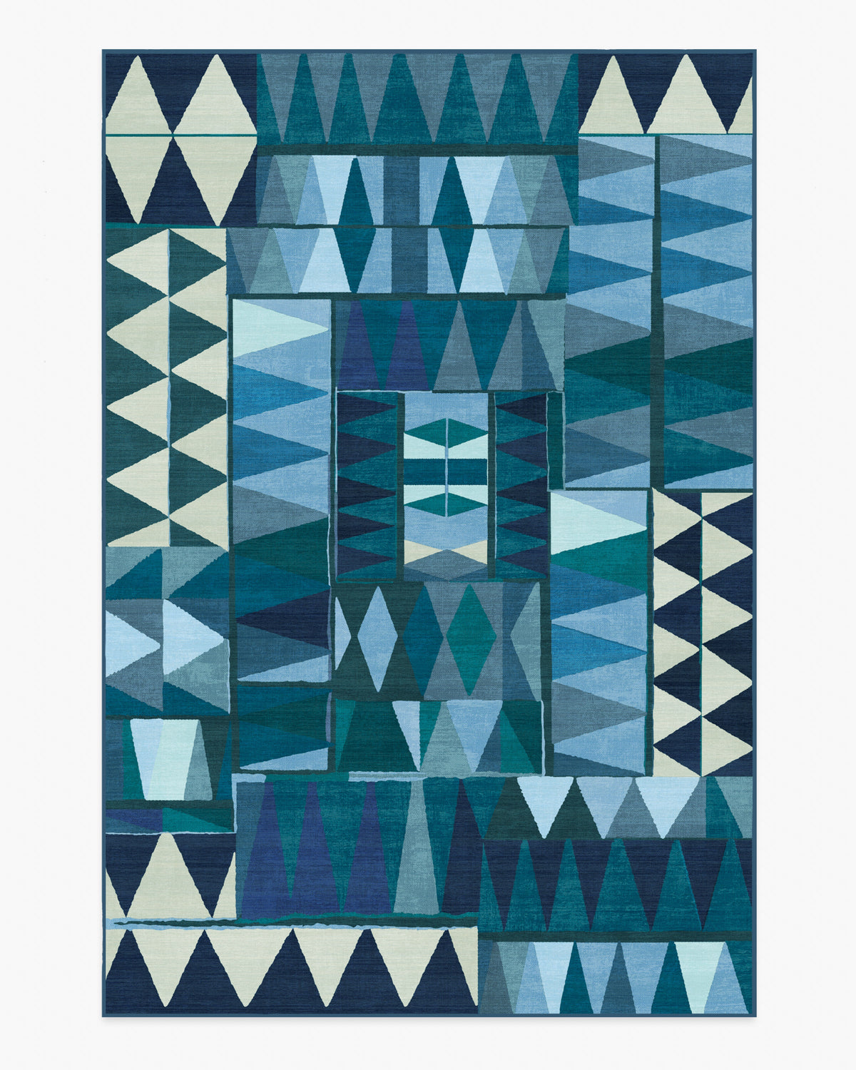 Cadra — Halı, Mavi Turkuaz, AREA, beyaz zemin, 6x9