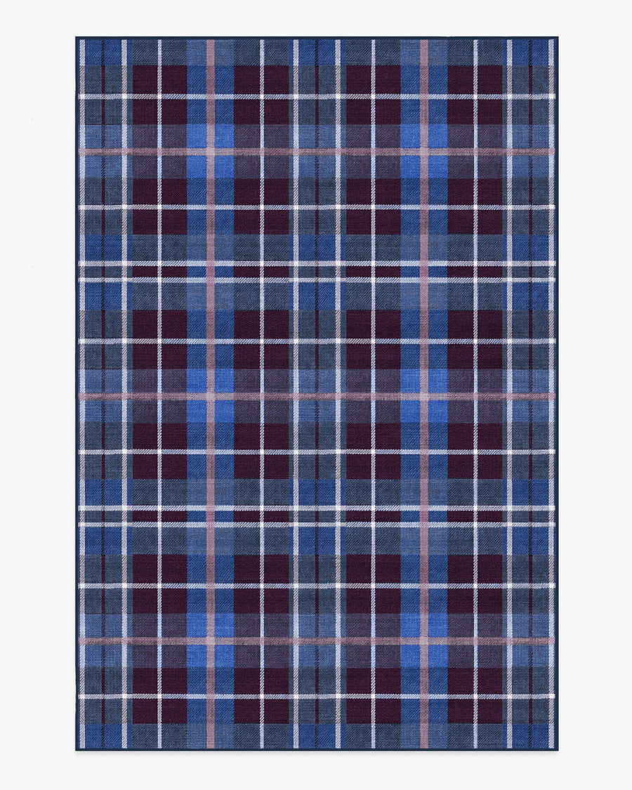 Josa Plaid — Halı, Bordo Mavi, AREA, beyaz zemin, 6x9