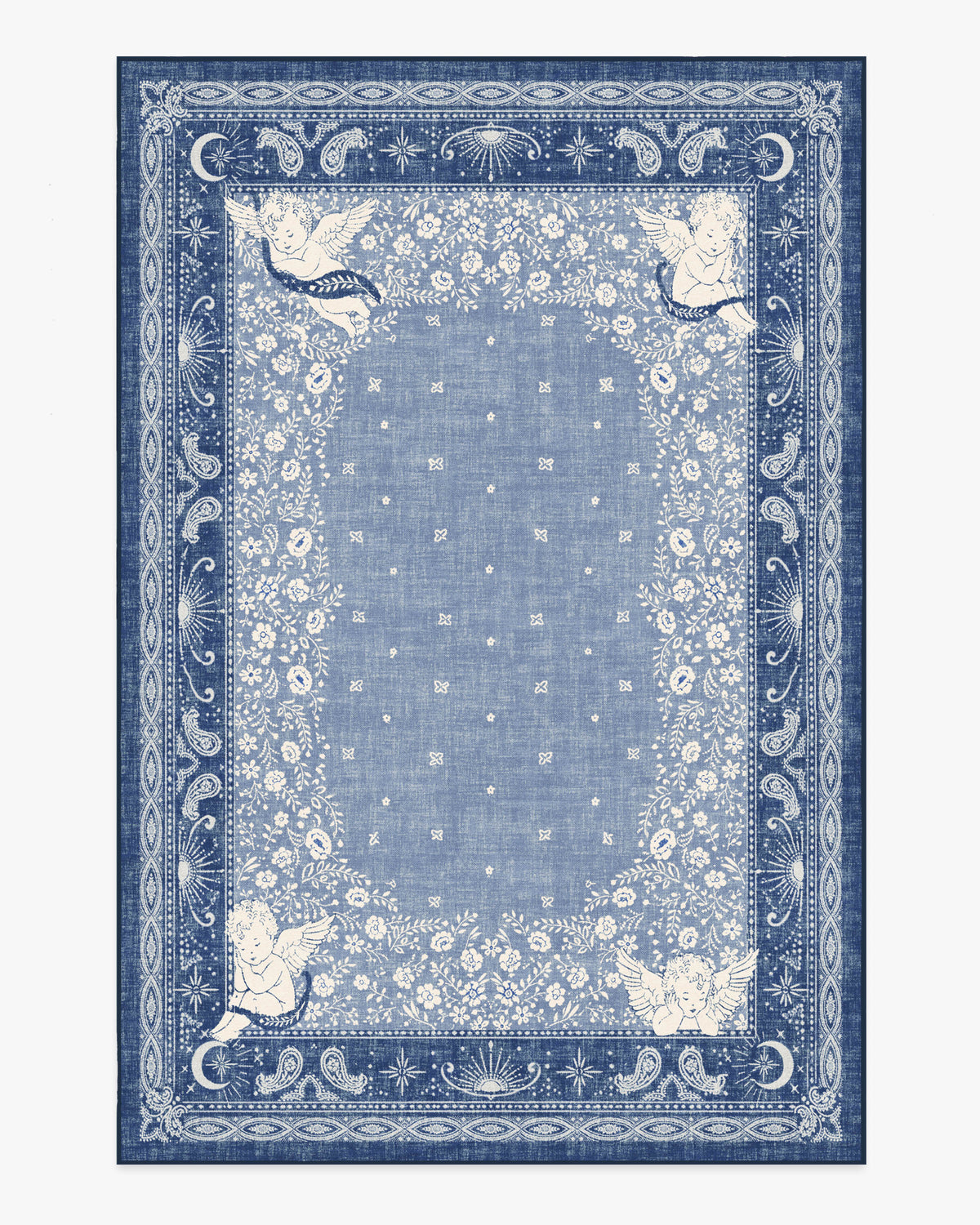 Humbertos Bandana — Halı, Mavi, AREA, beyaz zemin, 6x9