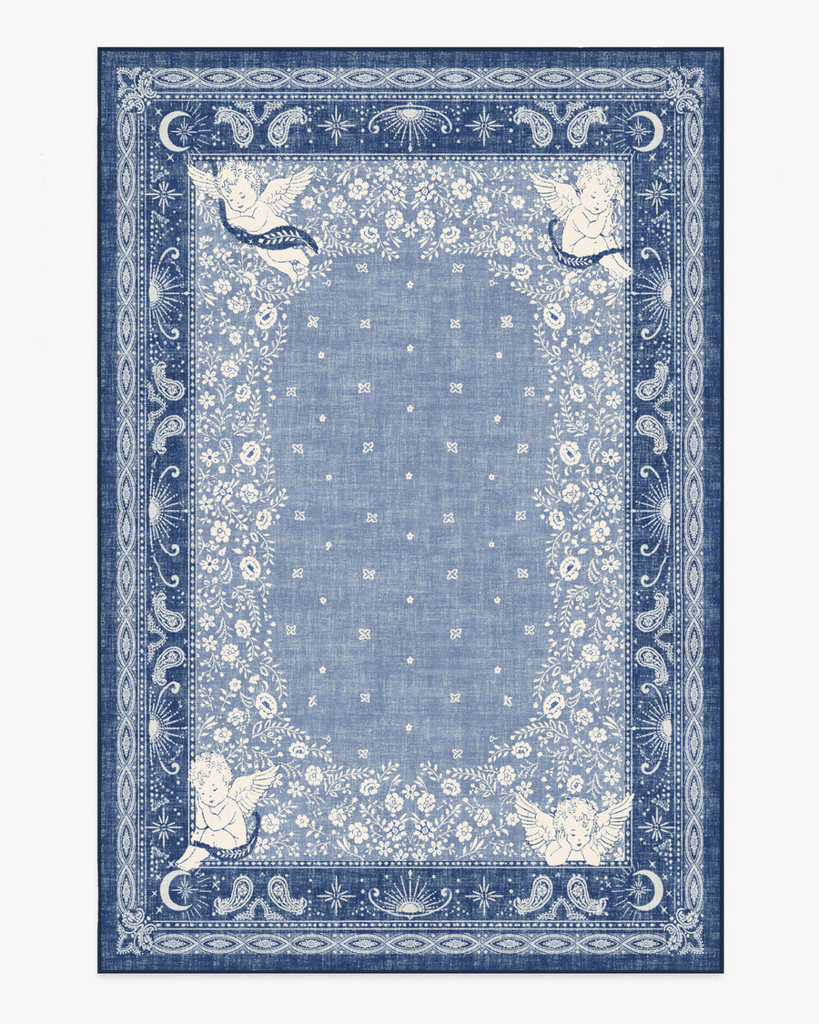 Humbertos Bandana — Halı, Mavi, AREA, beyaz zemin, 6x9