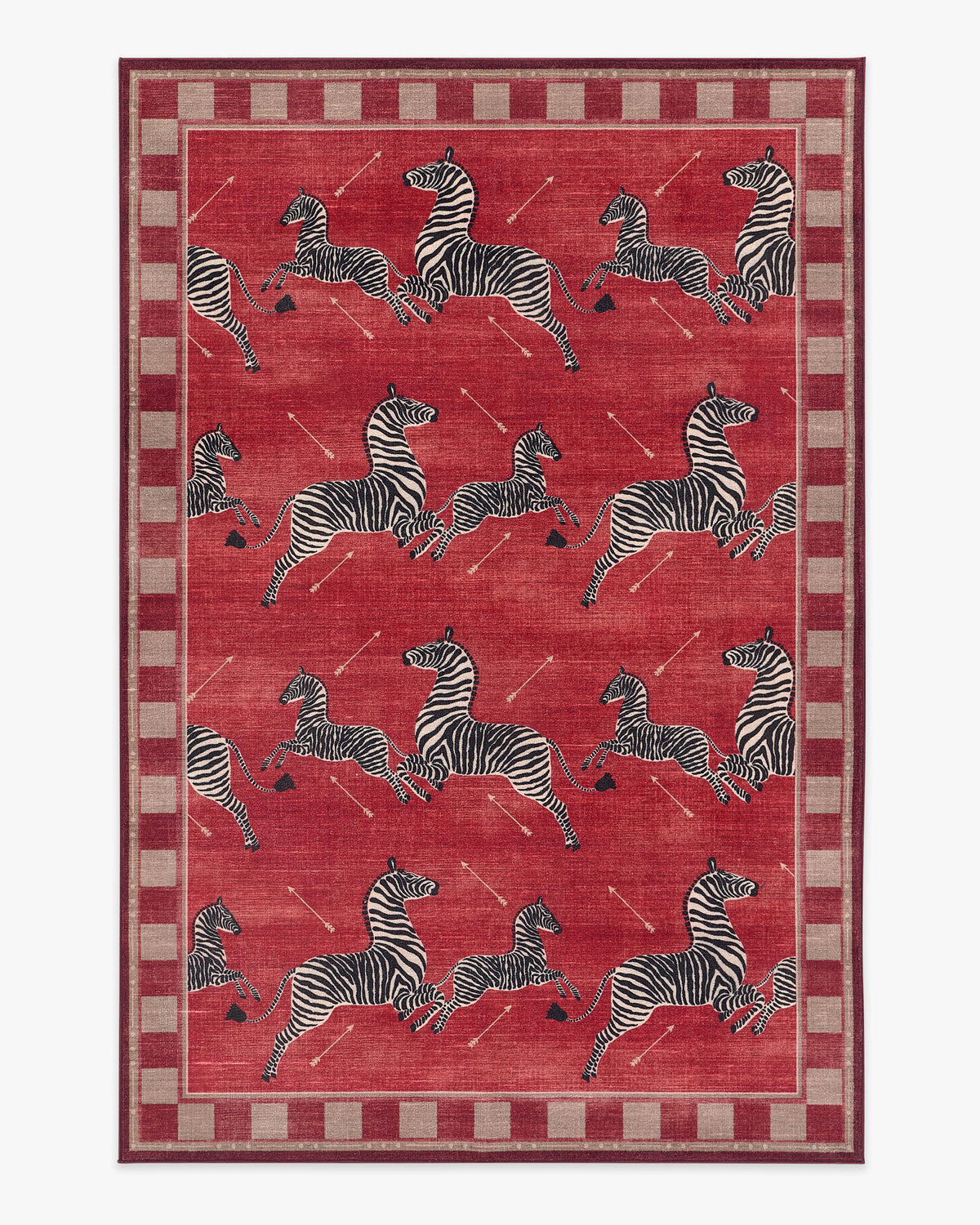 Zebras — Halı, Kırmızı, AREA, beyaz zemin, 6x9