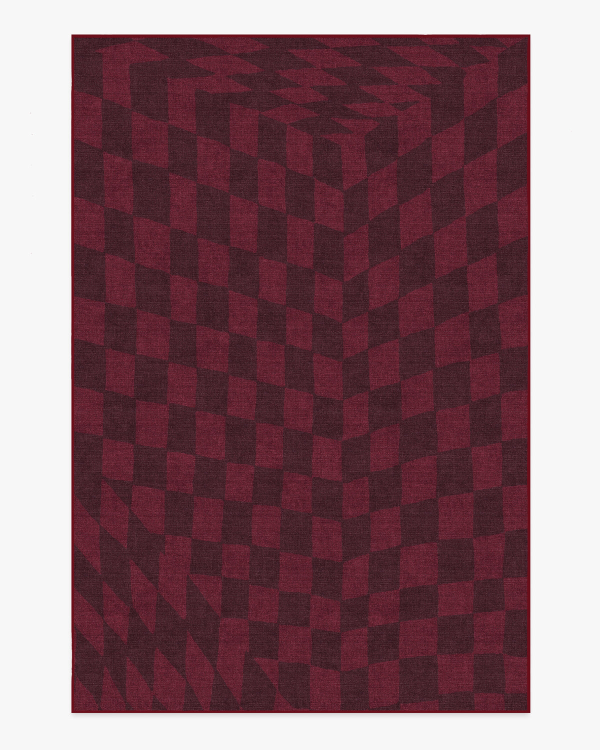 Ricardo Checkerboard — Halı, Bordo, AREA, beyaz zemin, 6x9