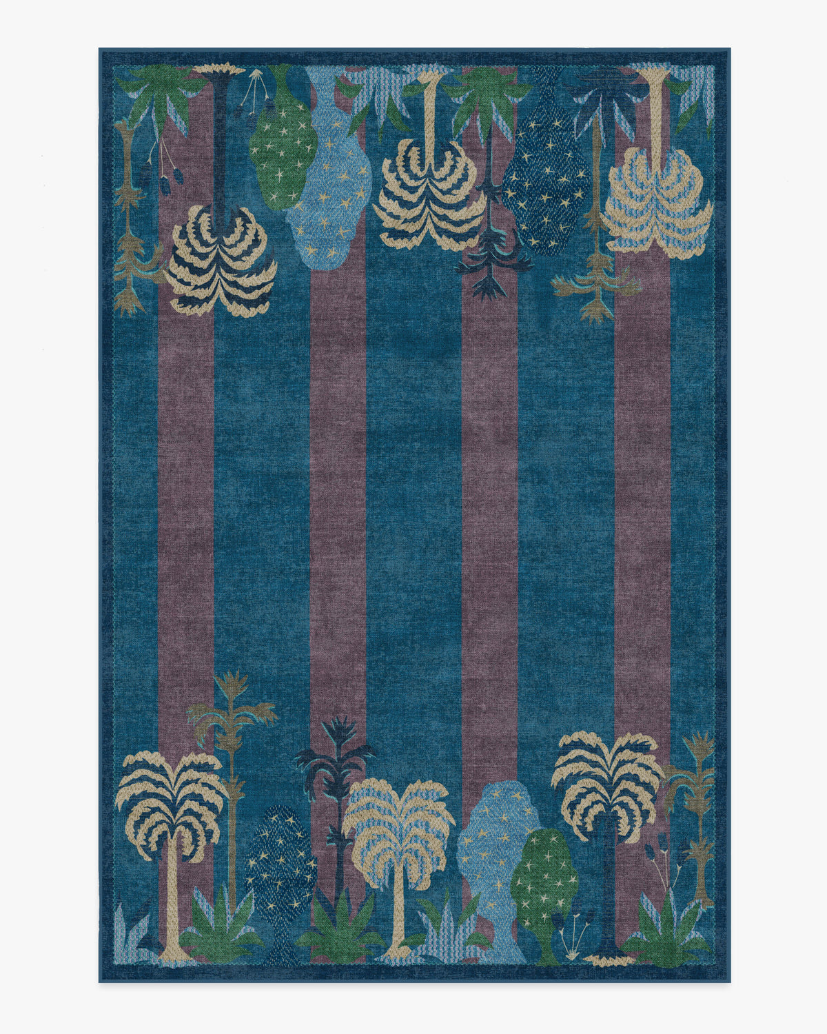 Palmistry Pinstripe — Halı, Mavi, AREA, beyaz zemin, 6x9
