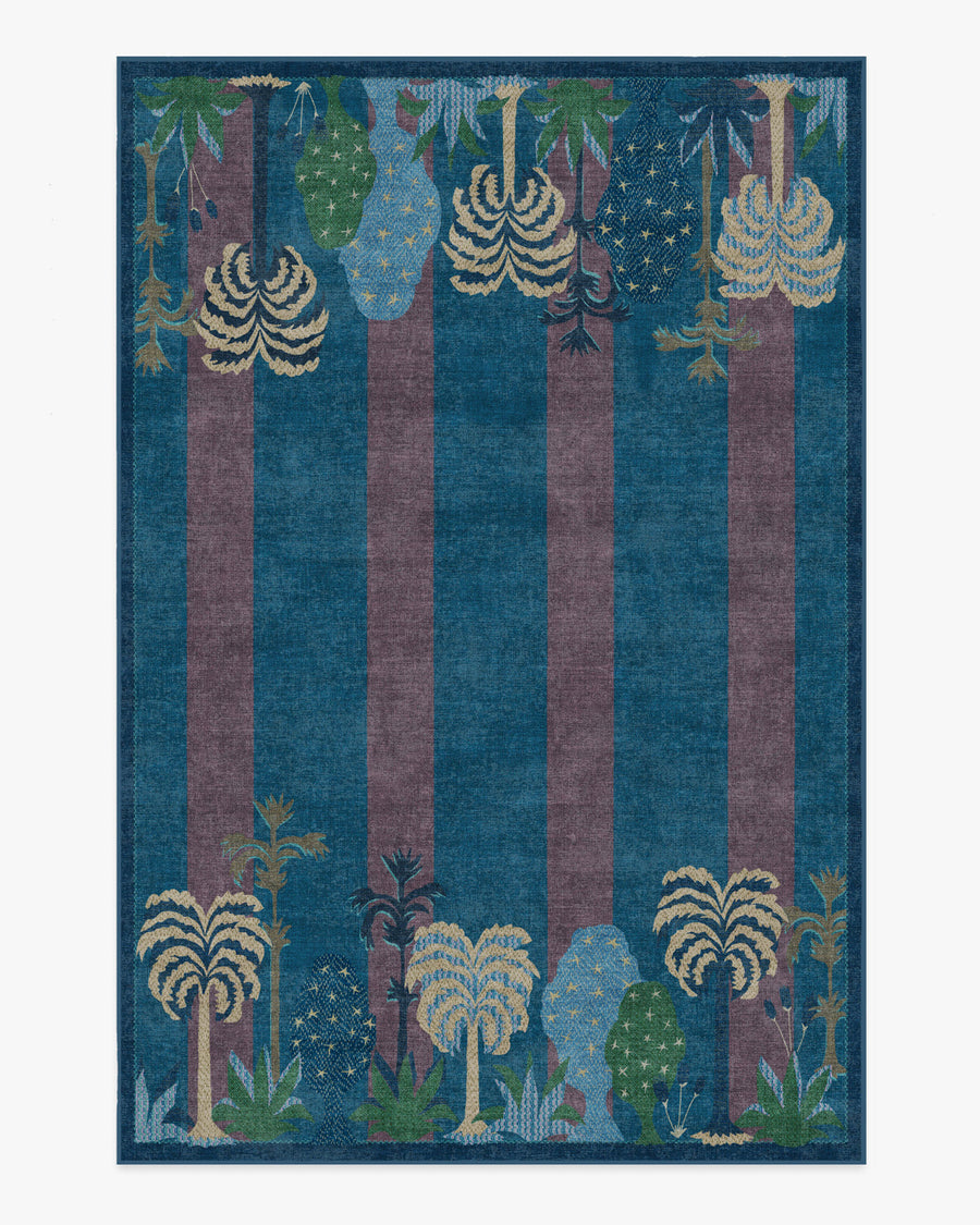 Palmistry Pinstripe — Halı, Mavi, AREA, beyaz zemin, 6x9
