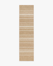 Arden Stripe Natural Bleached Performance Weave — Halı, Bej, RUNNER, beyaz zemin, 2x10