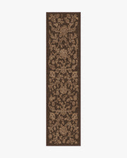 Zinnia — Halı, Kahverengi, RUNNER, beyaz zemin, 2x10