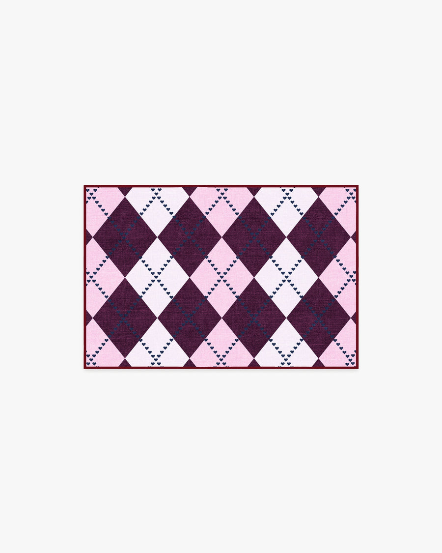 143 Argyle — Halı, Bordo Pembe, AREA, beyaz zemin, 2x3