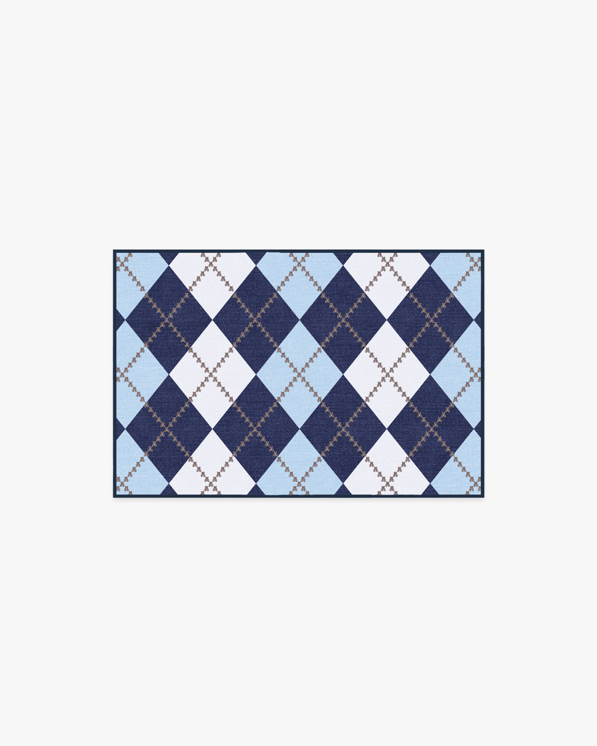 Teddy Bear Argyle — Halı, Lacivert Mavi, AREA, beyaz zemin, 2x3