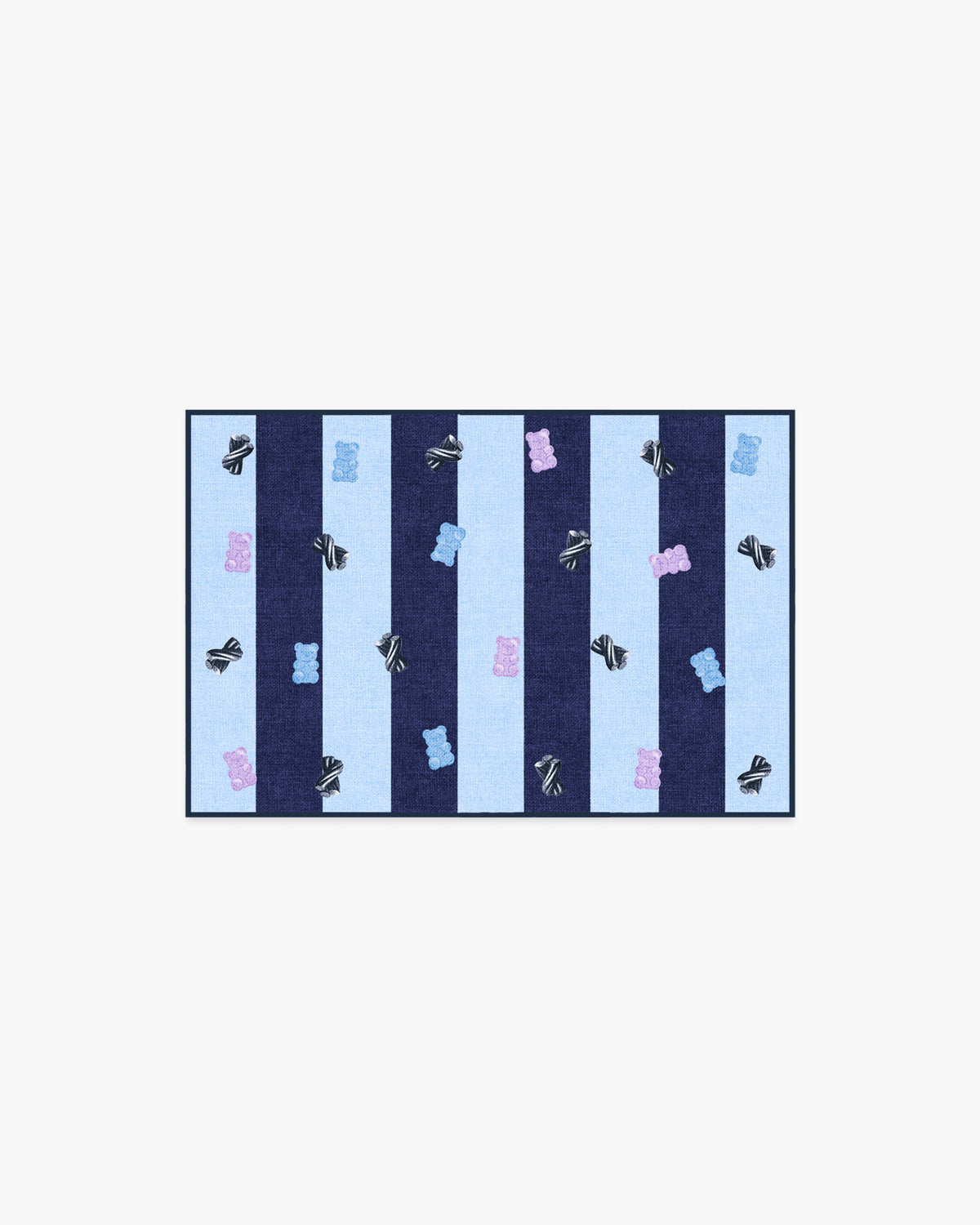 Todd Stripe Gummy — Halı, Mavi Lacivert, AREA, beyaz zemin, 2x3