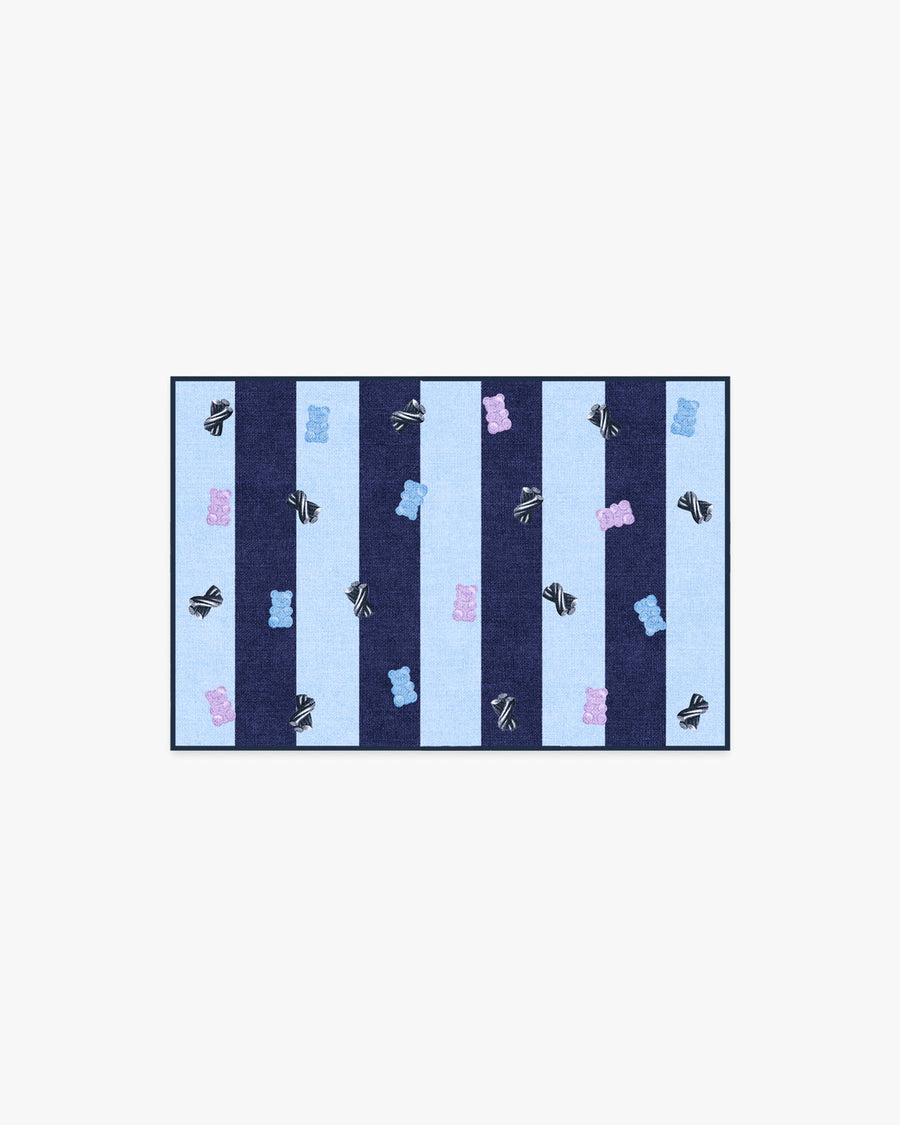 Todd Stripe Gummy — Halı, Mavi Lacivert, AREA, beyaz zemin, 2x3