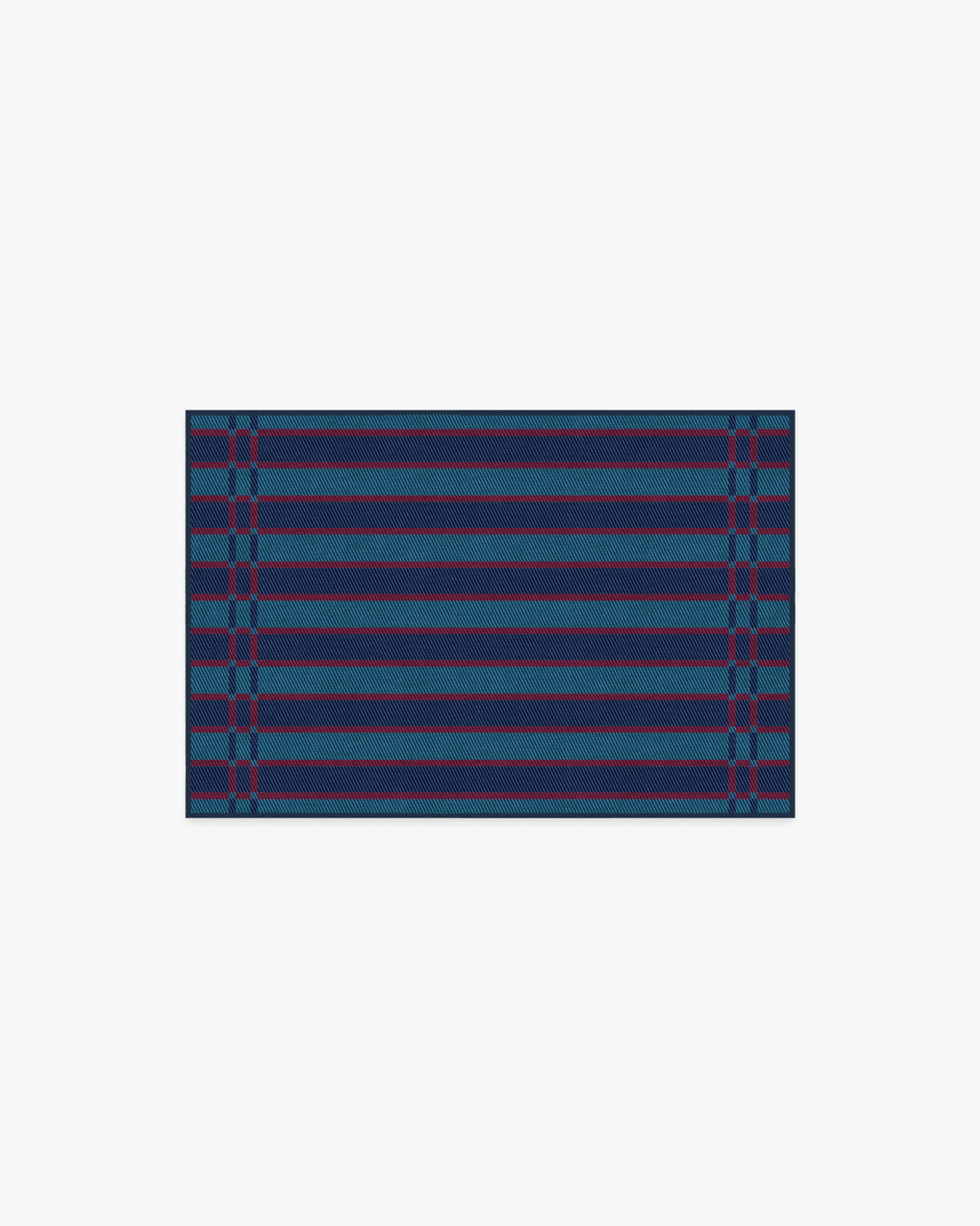 Helen Varsity Stripe — Halı, Turkuaz Lacivert, AREA, beyaz zemin, 2x3