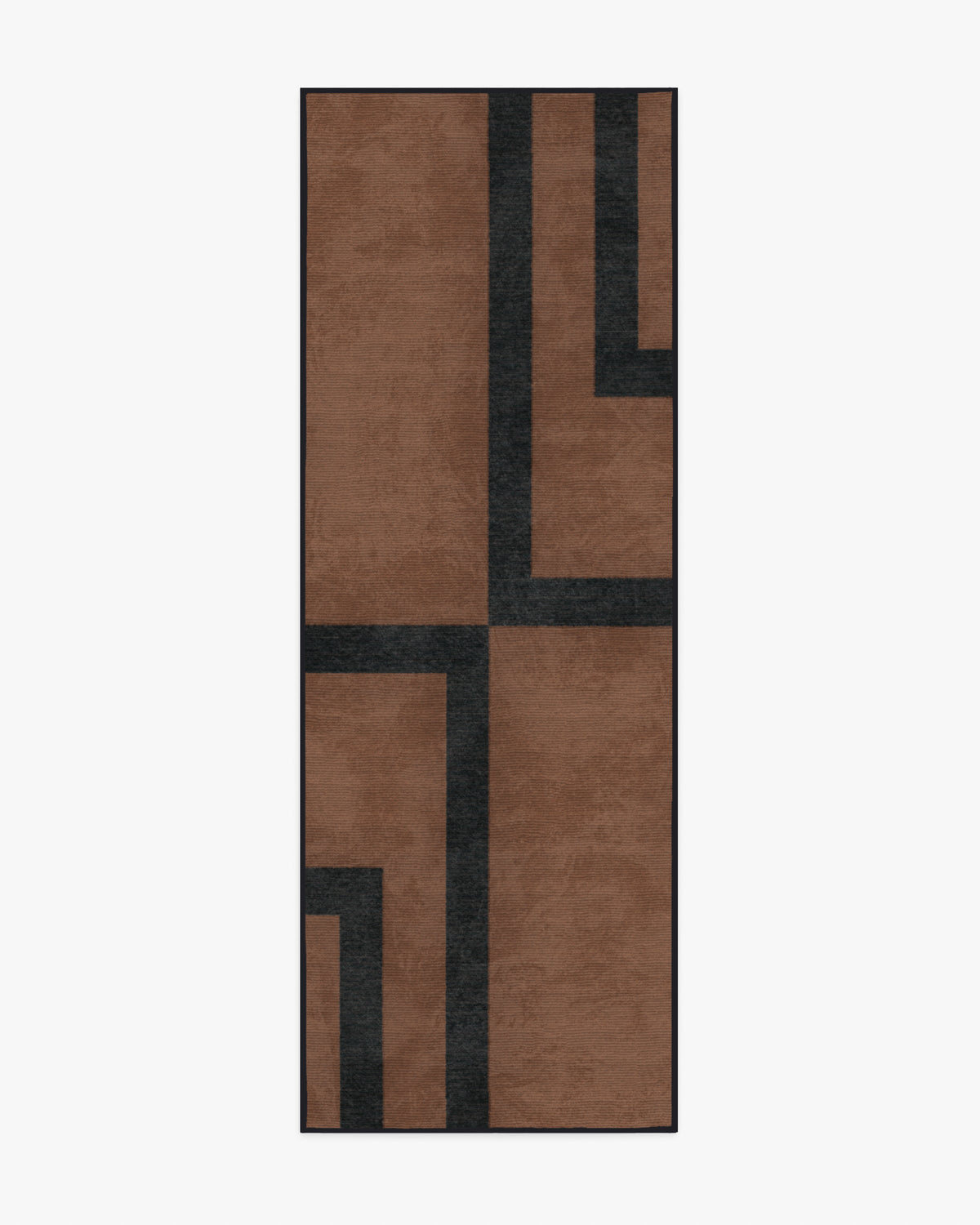 Aldo — Halı, Kahverengi Siyah, RUNNER, beyaz zemin, 2x7