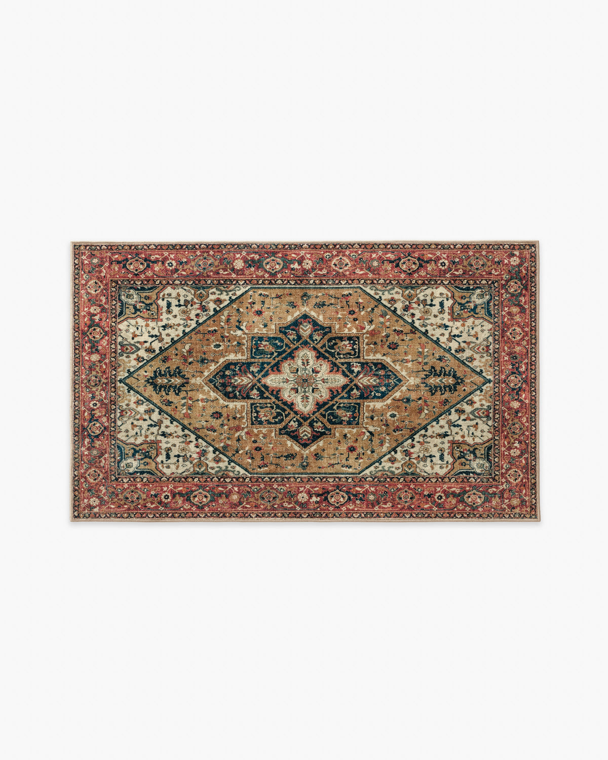 Santiago — Halı, Deve Tüyü Scarlet, AREA, beyaz zemin, 3x5
