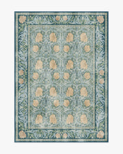 Morris And Co Pimpernel — Halı, Alacakaranlık Mavisi, AREA, beyaz zemin, 5x7