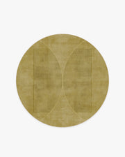 Ayla — Halı, Altın, ROUND, beyaz zemin, 6R